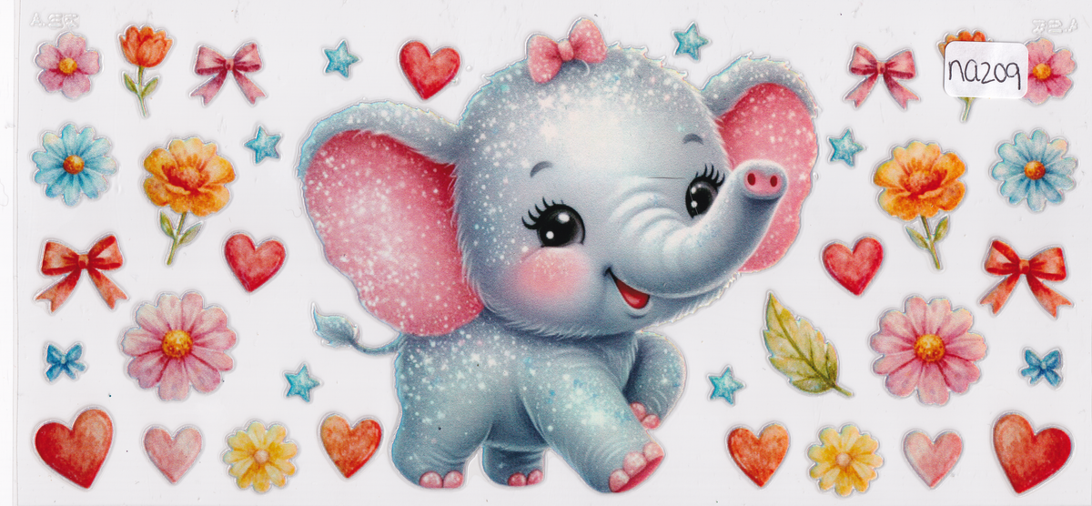 NA209 Holographic Elephant UVDTF Wrap
