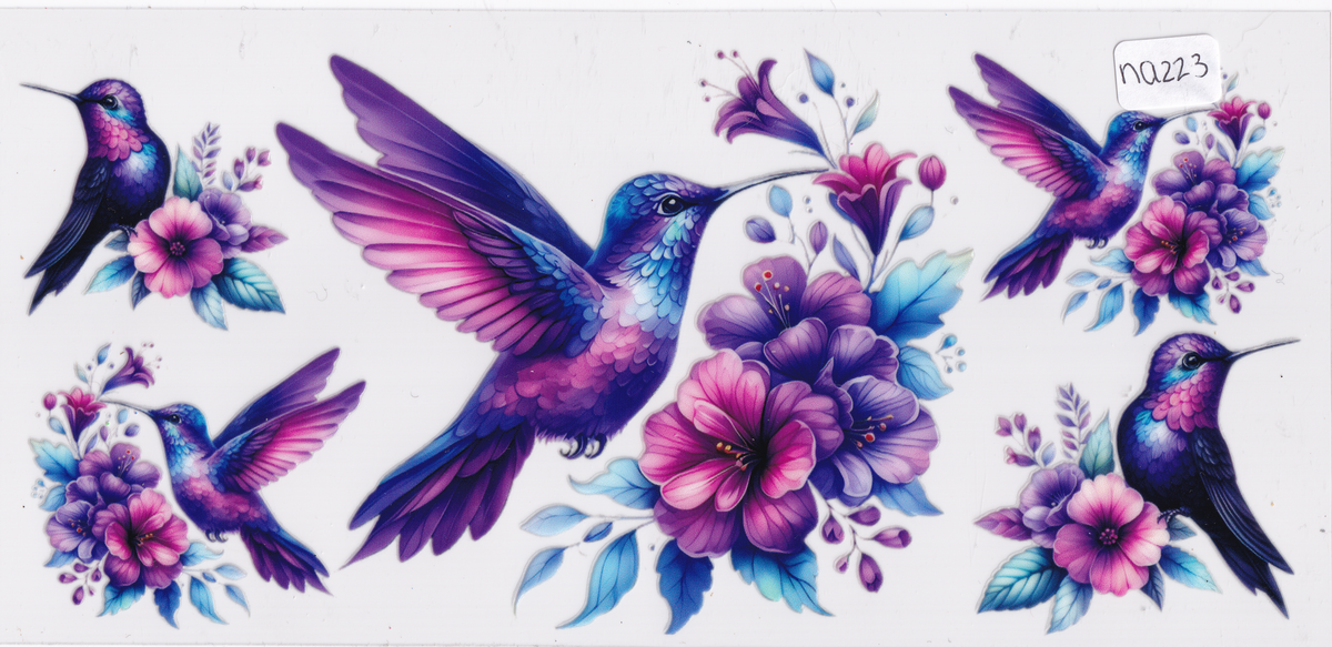 NA223 Bird Flowers UVDTF Wrap