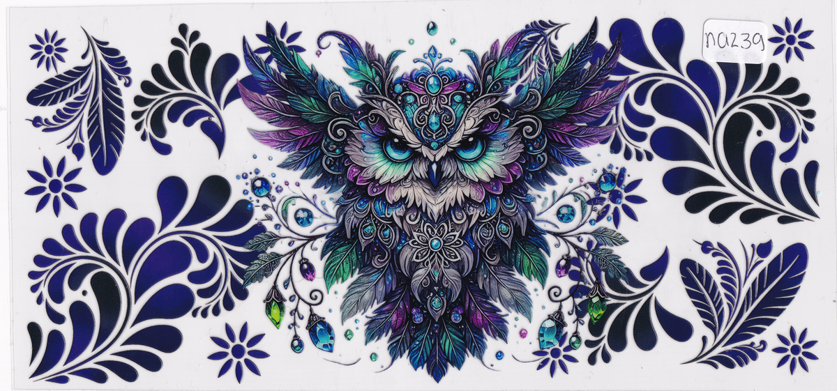 NA239 Owl Flowers UVDTF Wrap
