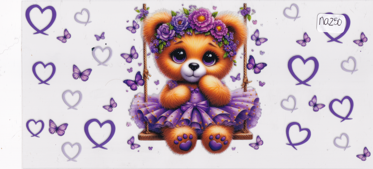 NA250 Teddy Bear Hearts UVDTF Wrap