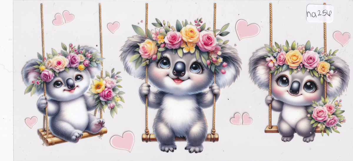 NA256 Koala Flowers UVDTF Wrap
