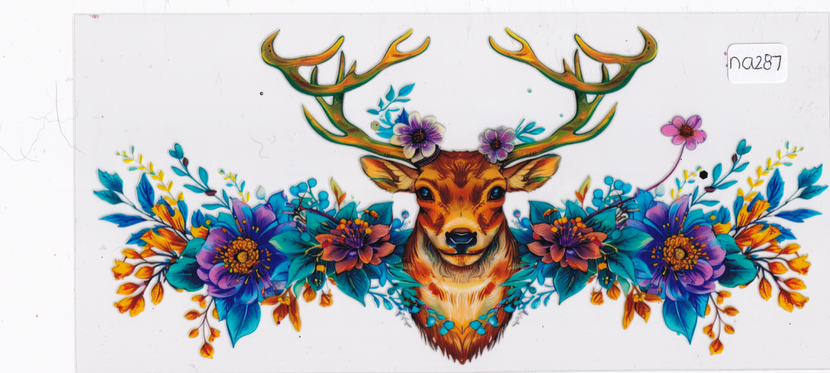 NA287 Deer Flowers UVDTF Wrap
