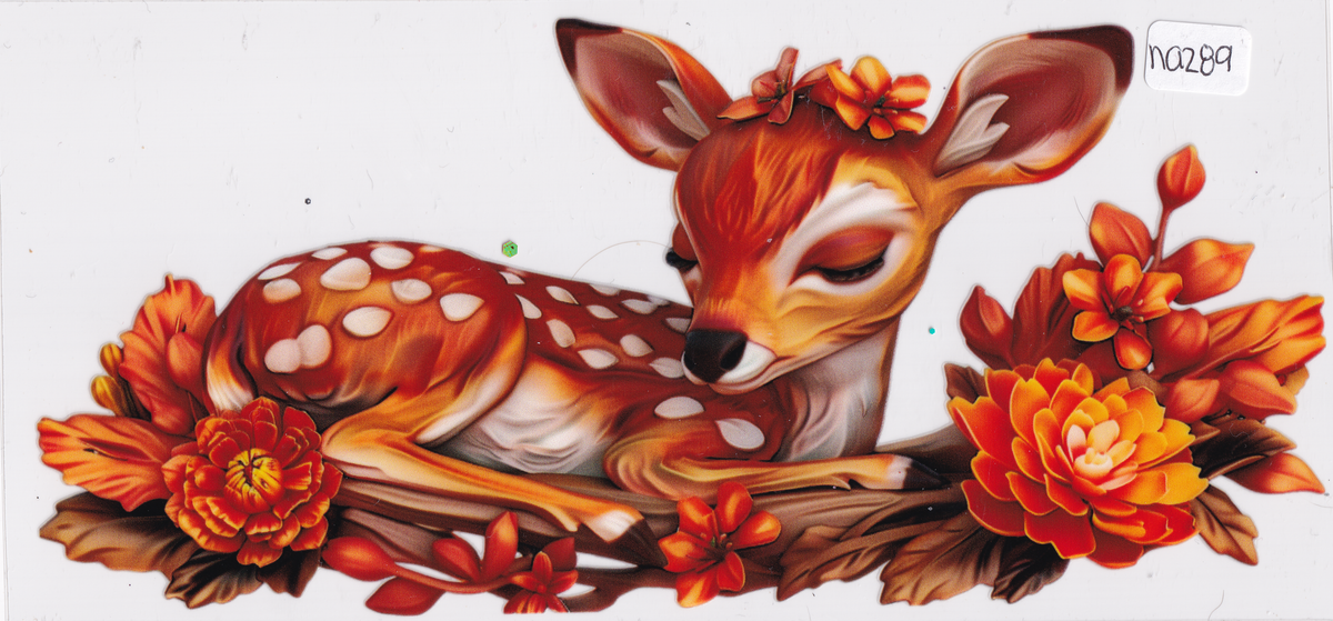 NA289 Deer Flowers UVDTF Wrap