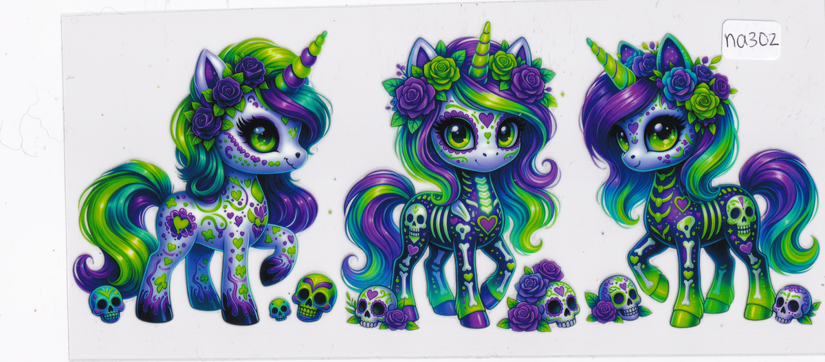NA302 Unicorn Skeletons UVDTF Wrap