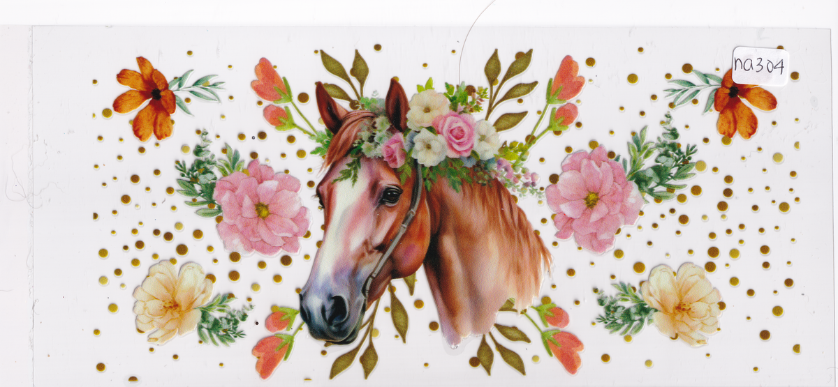 NA304 Horse Flowers UVDTF Wrap