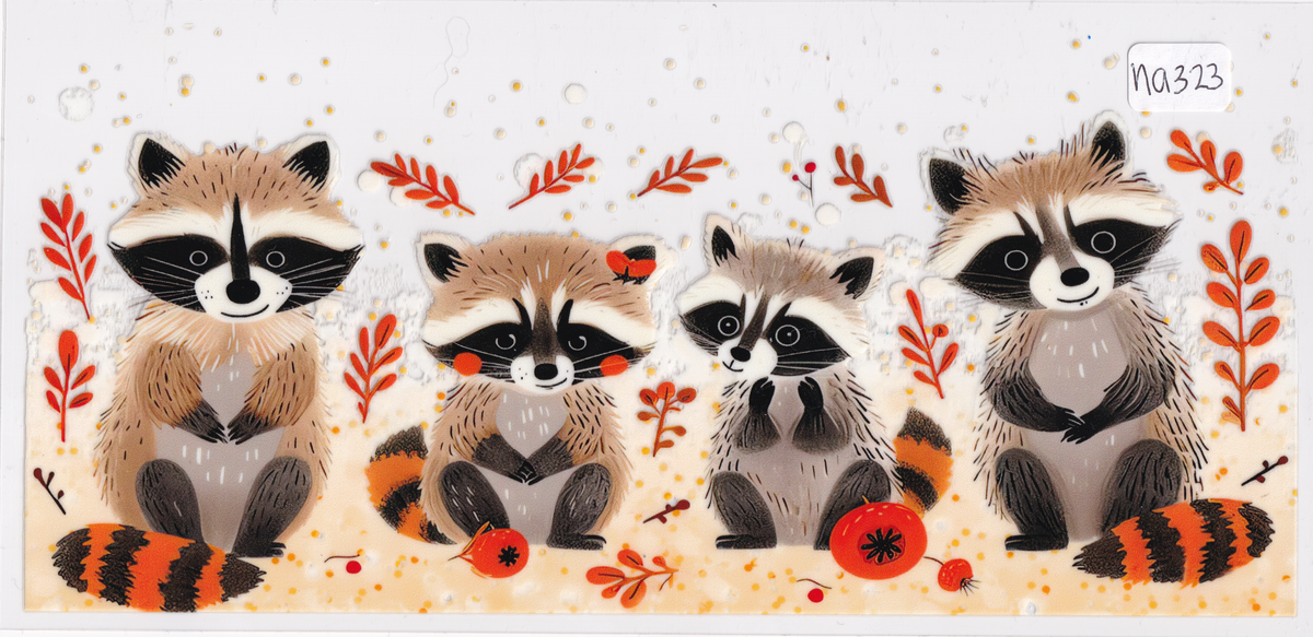 NA323 Raccoons UVDTF Wrap