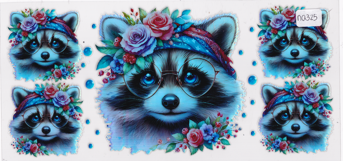 NA325 Holographic Raccoons UVDTF Wrap