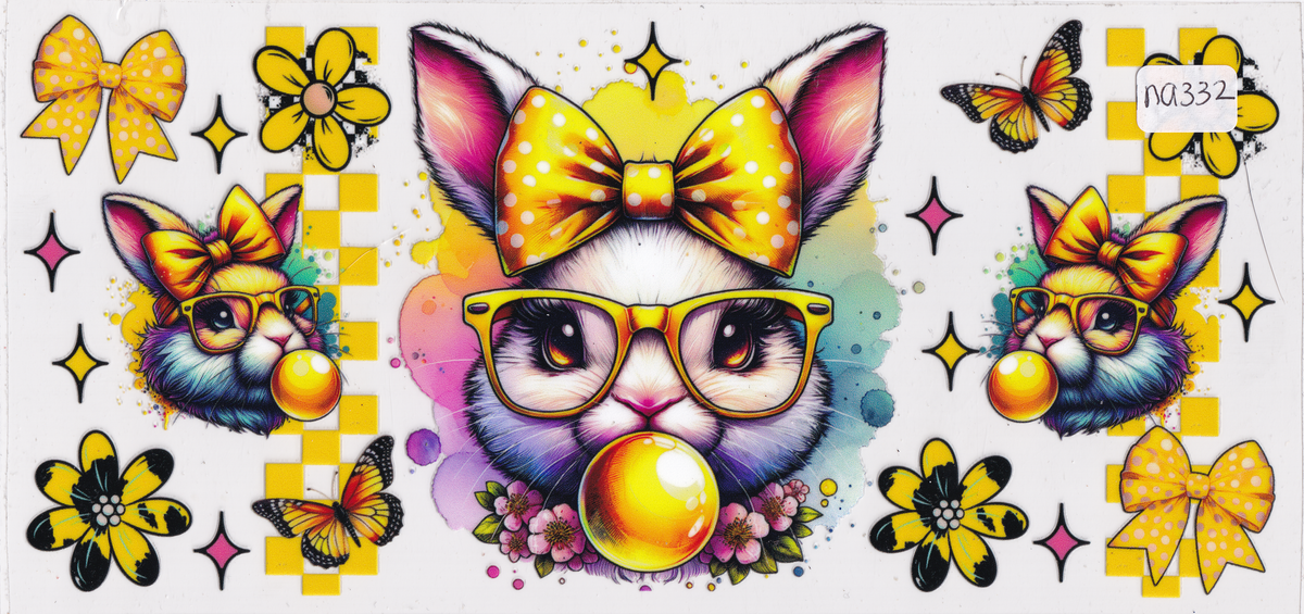 NA332 Rabbit Glasses UVDTF Wrap