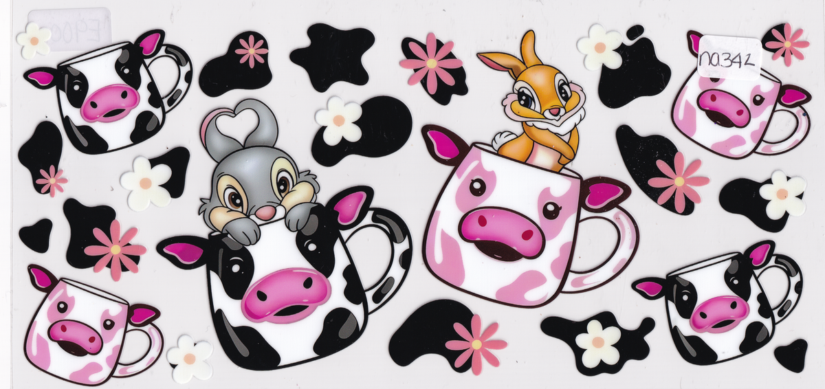NA342 Cow Bunny Cups UVDTF Wrap