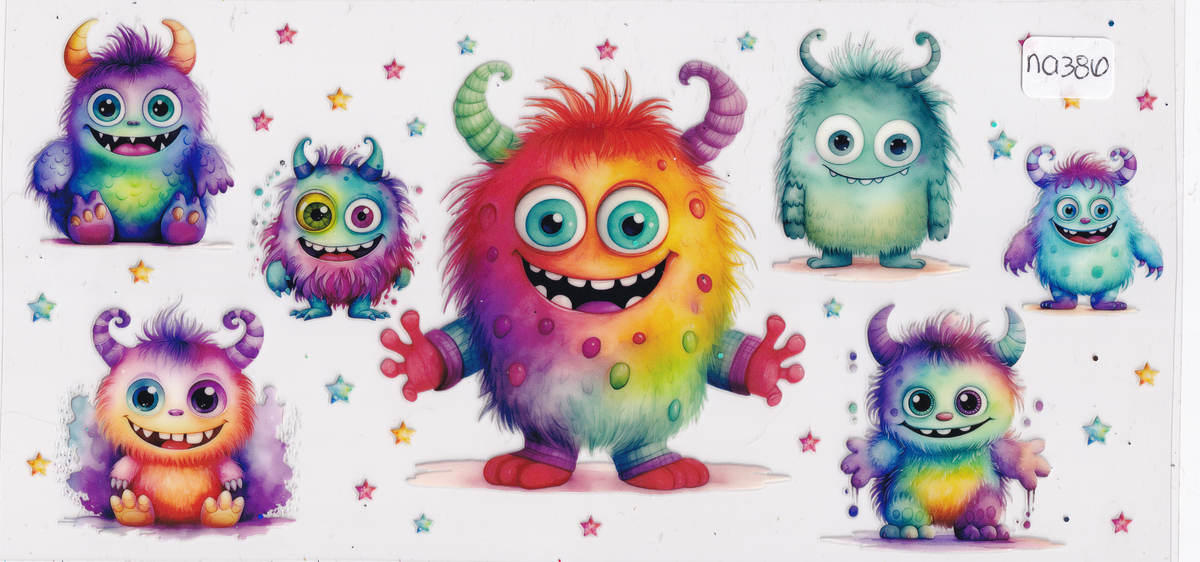 NA386 Cute Monsters UVDTF Wrap