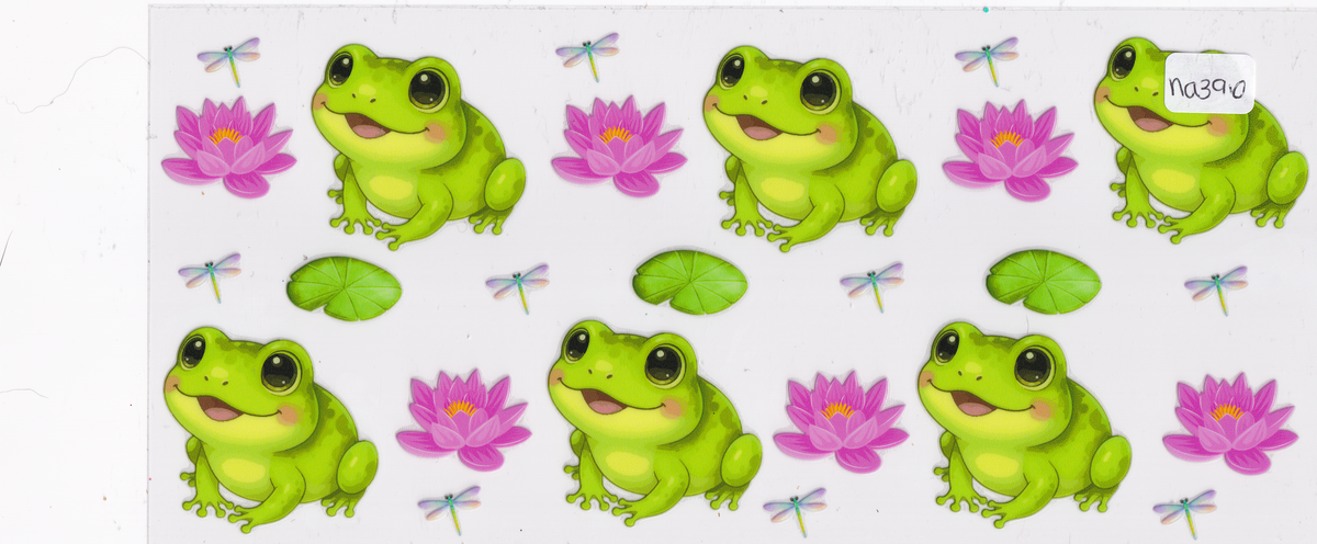 NA396 Frogs Flowers UVDTF Wrap