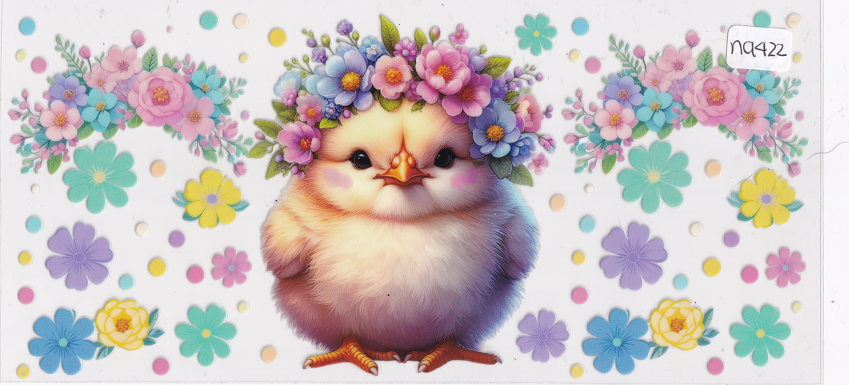 NA422 Baby Bird Flowers UVDTF Wrap
