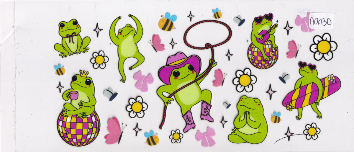 NA430 Cute Funny Frogs UVDTF Wrap