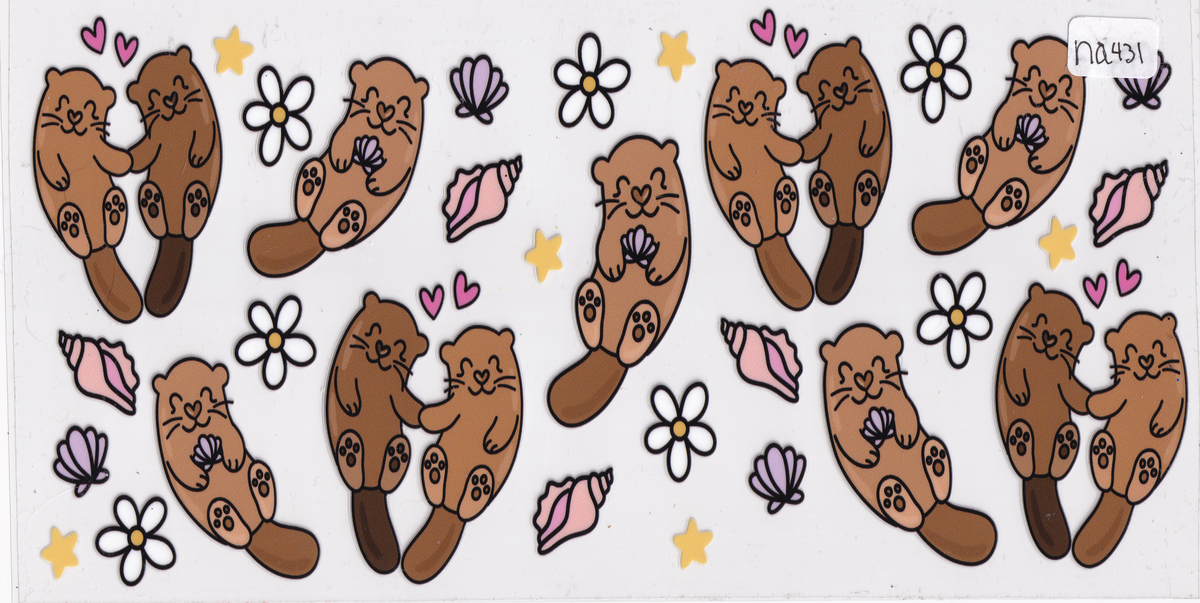 NA431 Beaver Flowers UVDTF Wrap