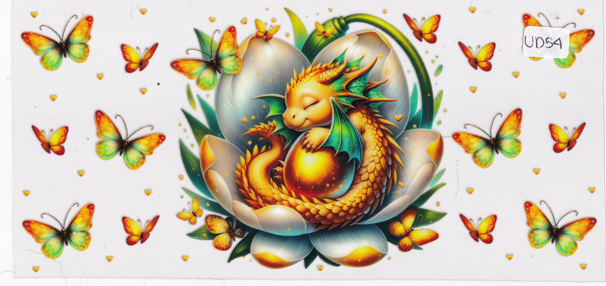 UD54 Cute Dragon Butterflies UVDTF Wrap