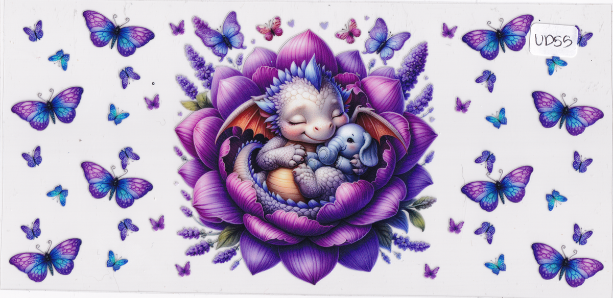 UD55 Cute Dragon Butterflies UVDTF Wrap