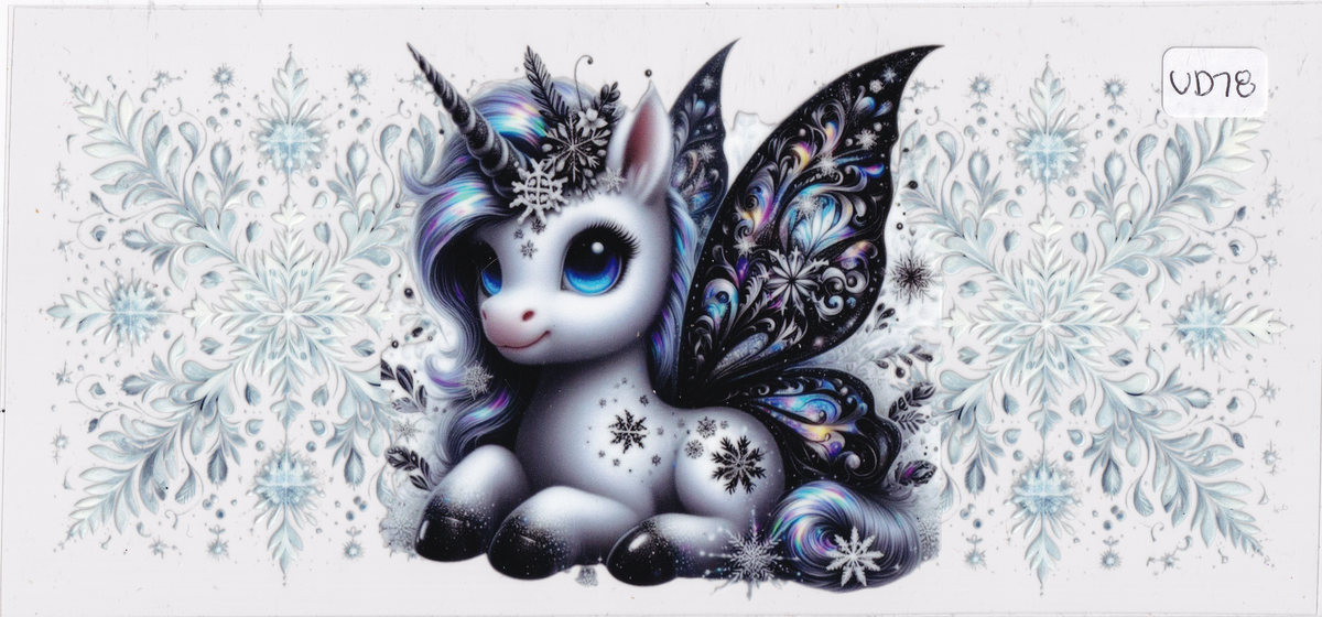 UD78 Unicorn Wings Snowflake UVDTF Wrap
