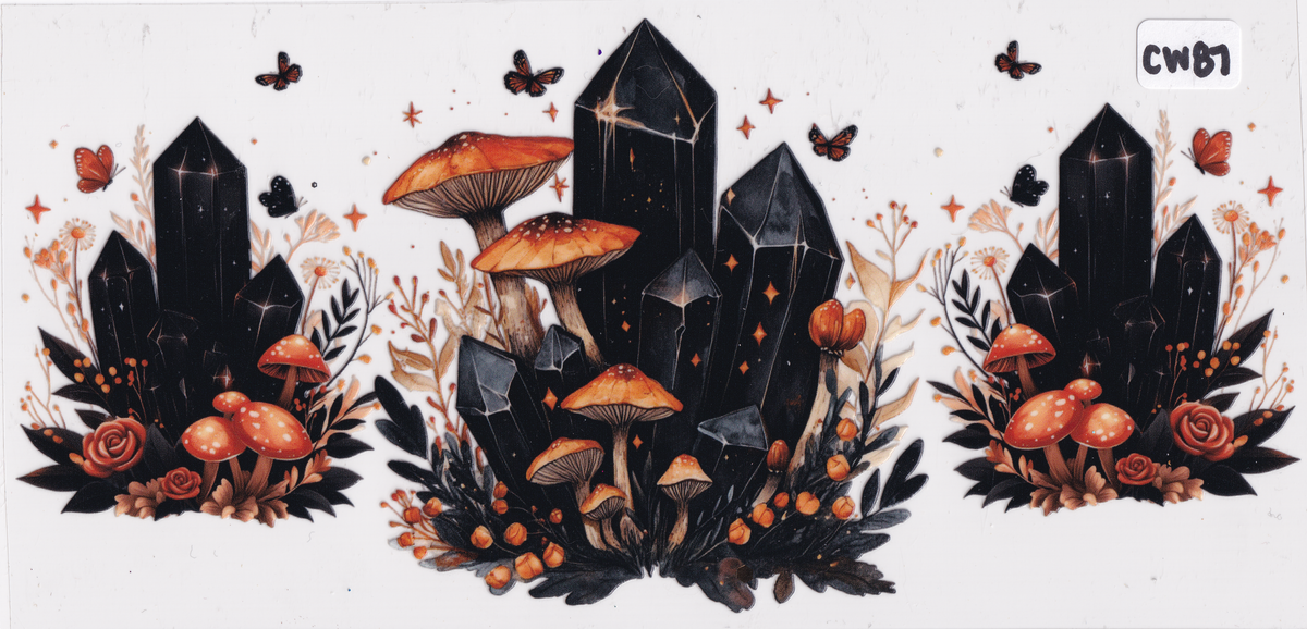 CW87 Crystals Mushrooms UVDTF Wrap