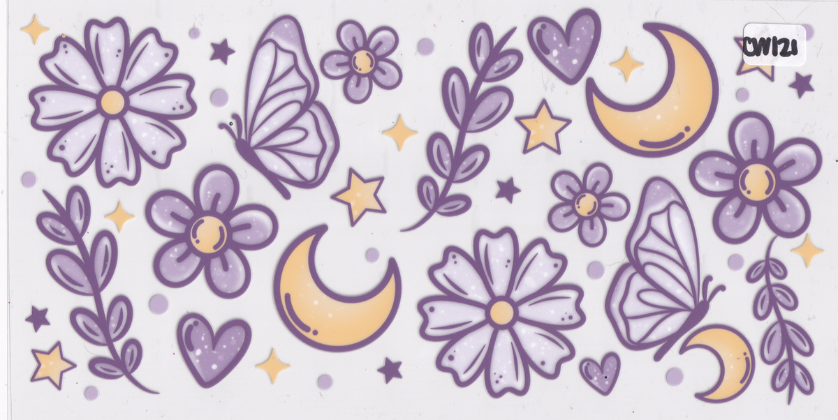 CW121 Flowers Moon UVDTF Wrap