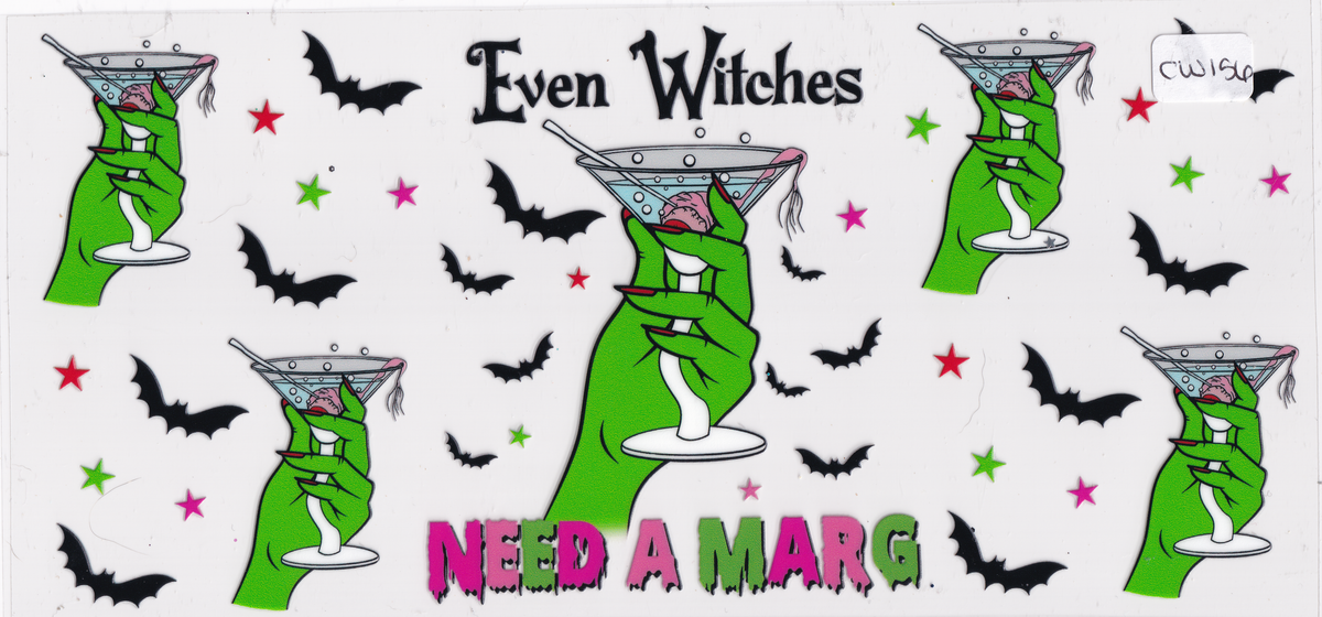 CW156 Bats Witches Drink UVDTF Wrap