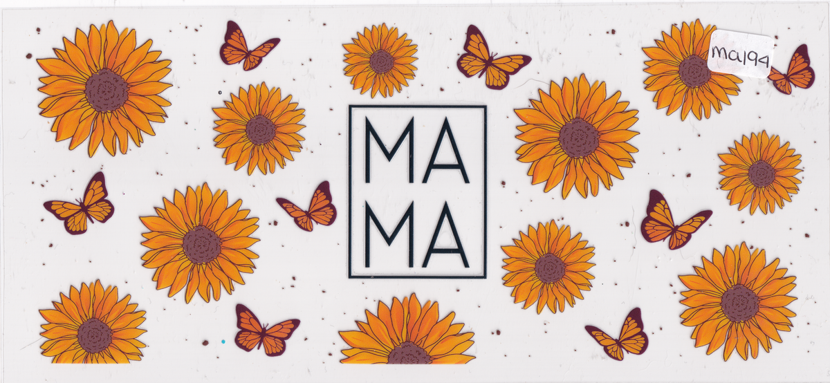 MA194 Mom Mama Flowers Butterflies UVDTF Wrap