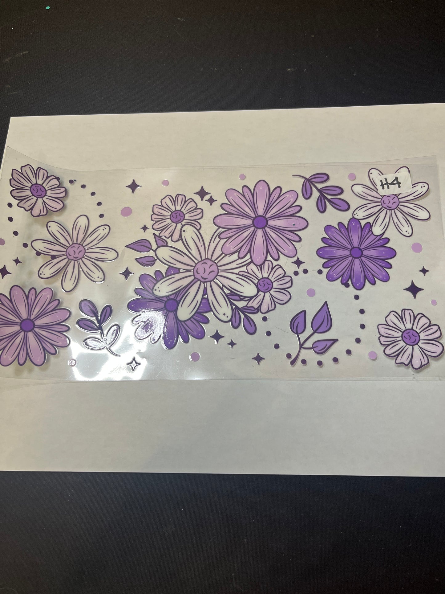 H4 Purple Flower UVDTF Wrap