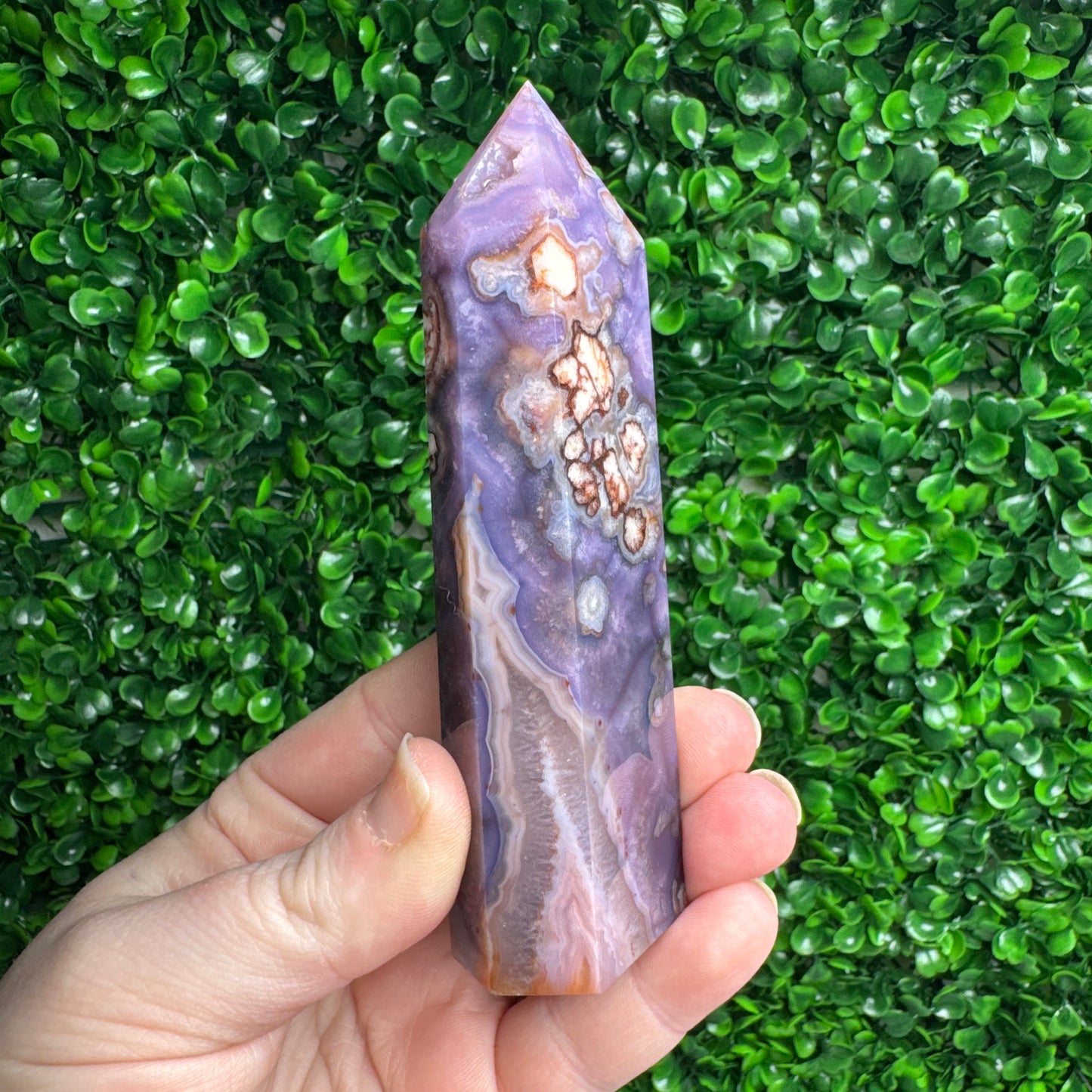 Blue Flower Agate Tower 34