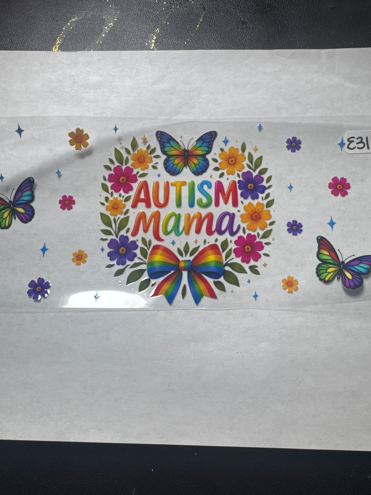 E 31 autism awareness mama uvdtf wrap
