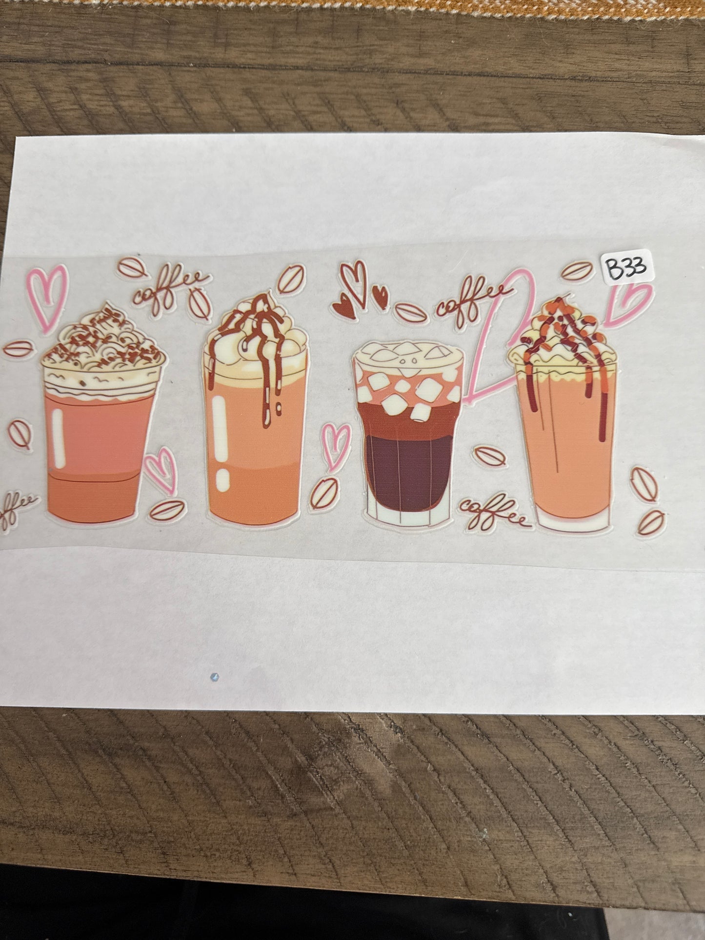 B33 coffee and hearts uvdtf wrap