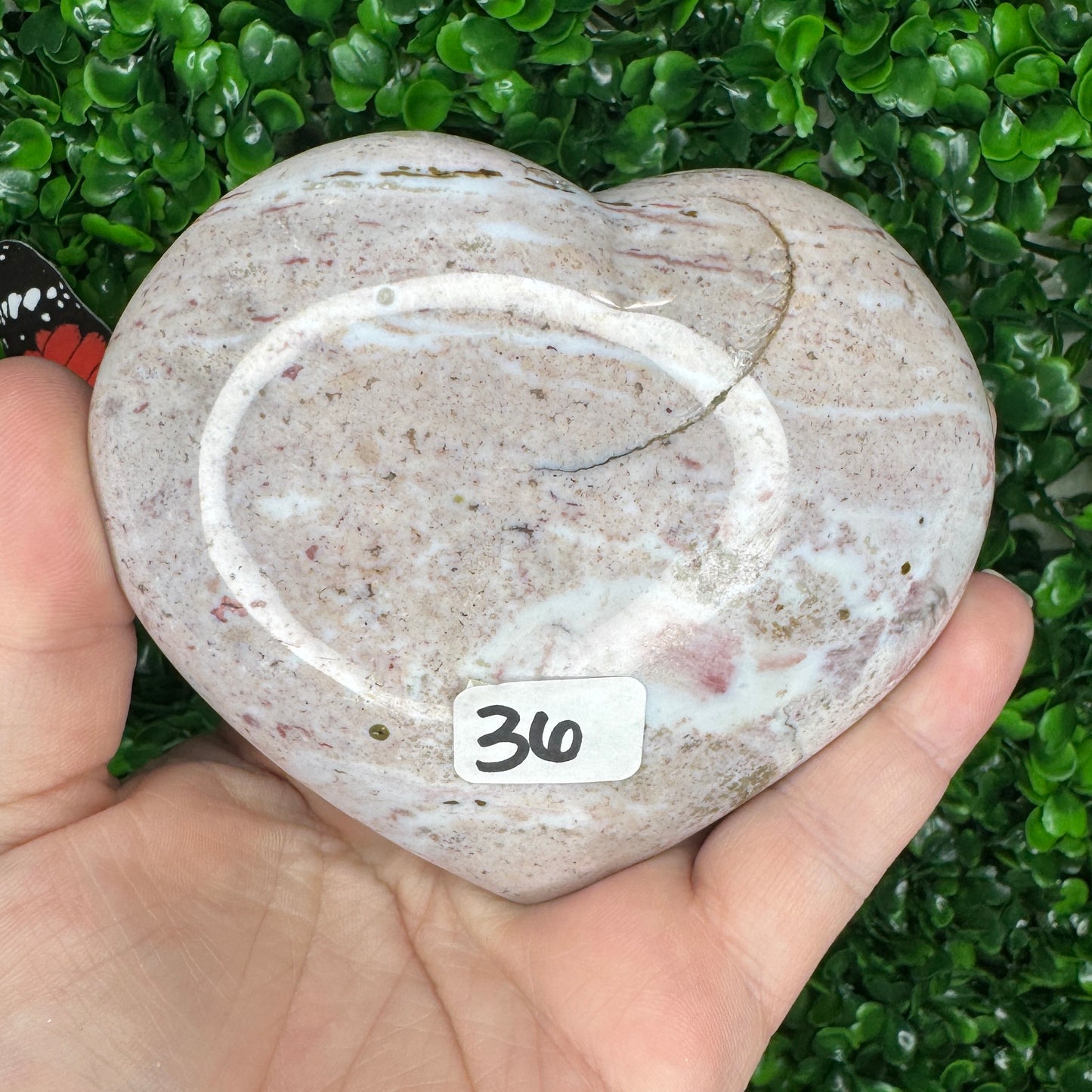 Sea Jasper Heart Carvings