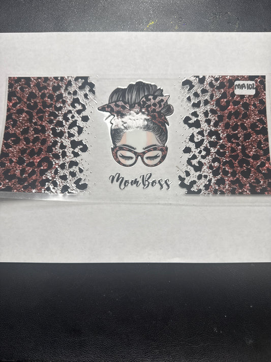 MA102 Mom boss cheetah print style uvdtf wrap