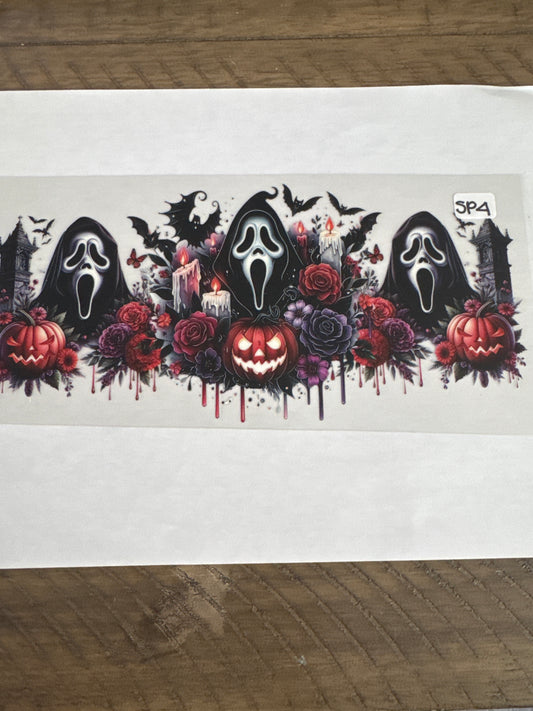 SP4 Ghostface with candles and flowers uvdtf wrap