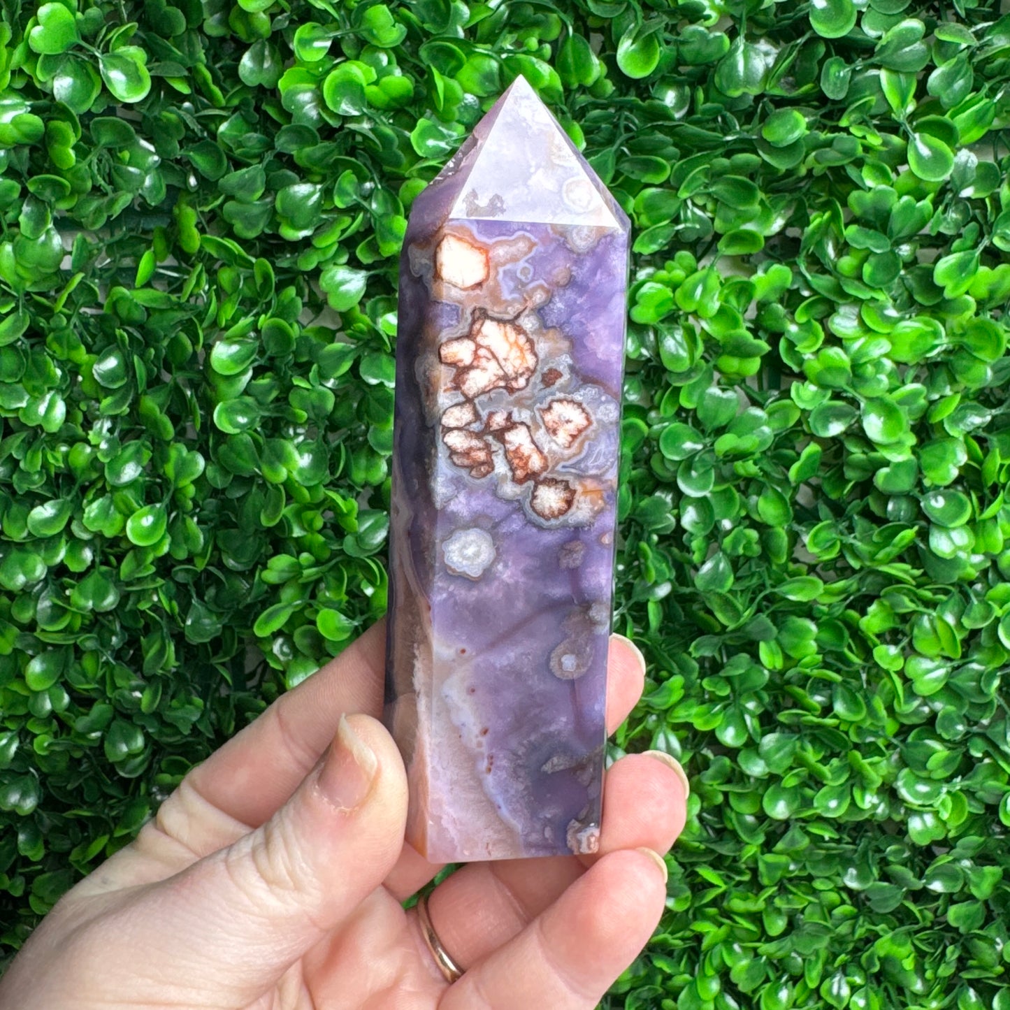 Blue Flower Agate Tower 34