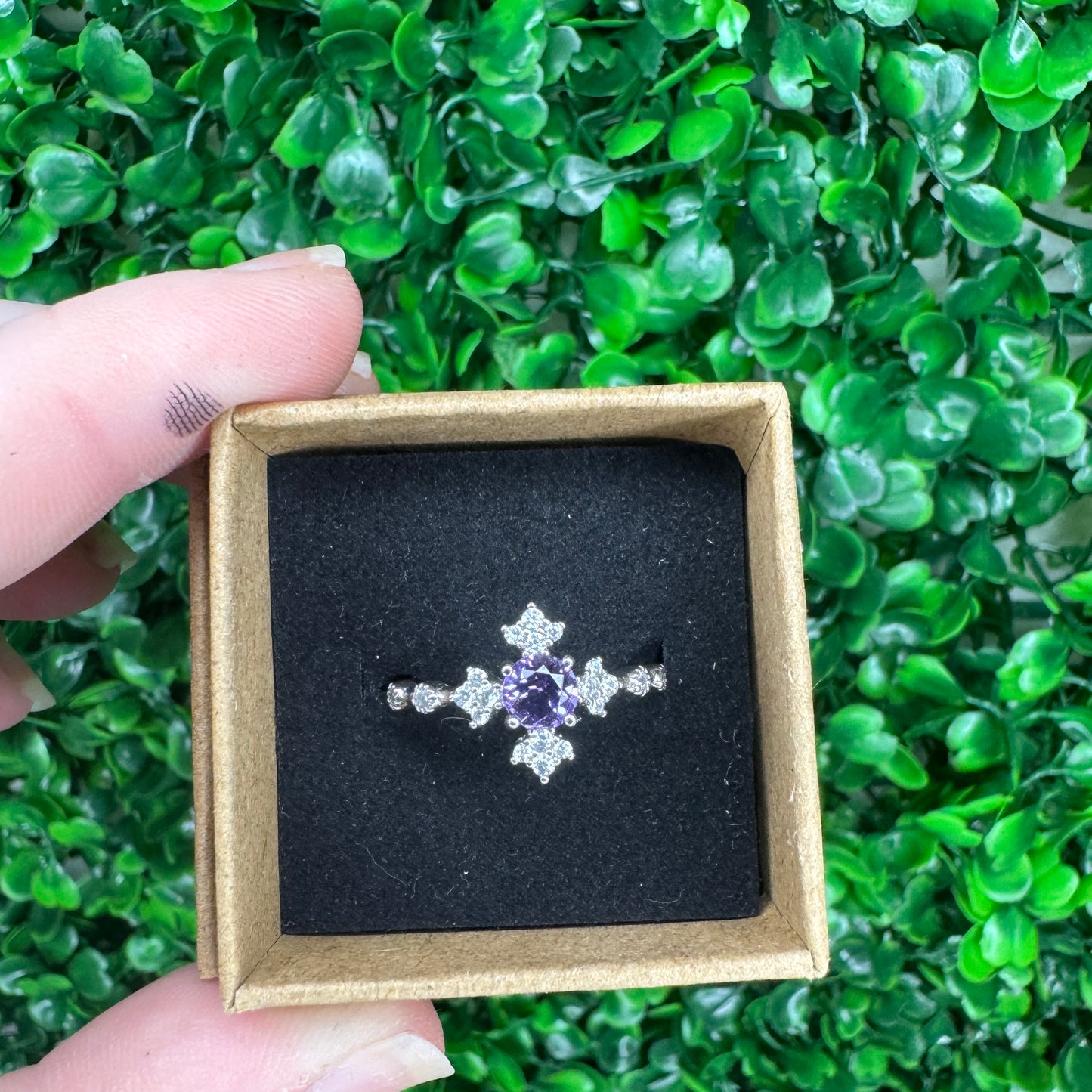 Adjustable Amethyst Ring