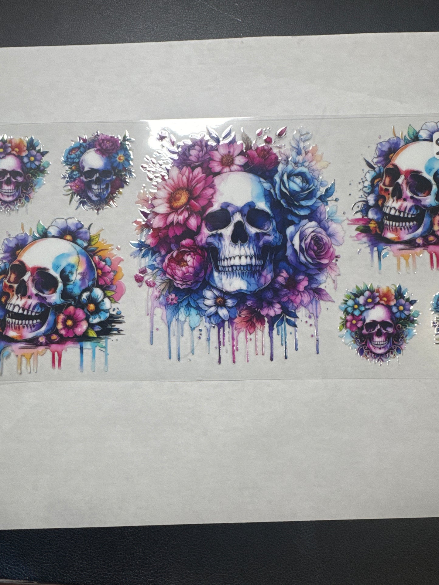 Sk4  Skulls and Flowers uvdtf wrap