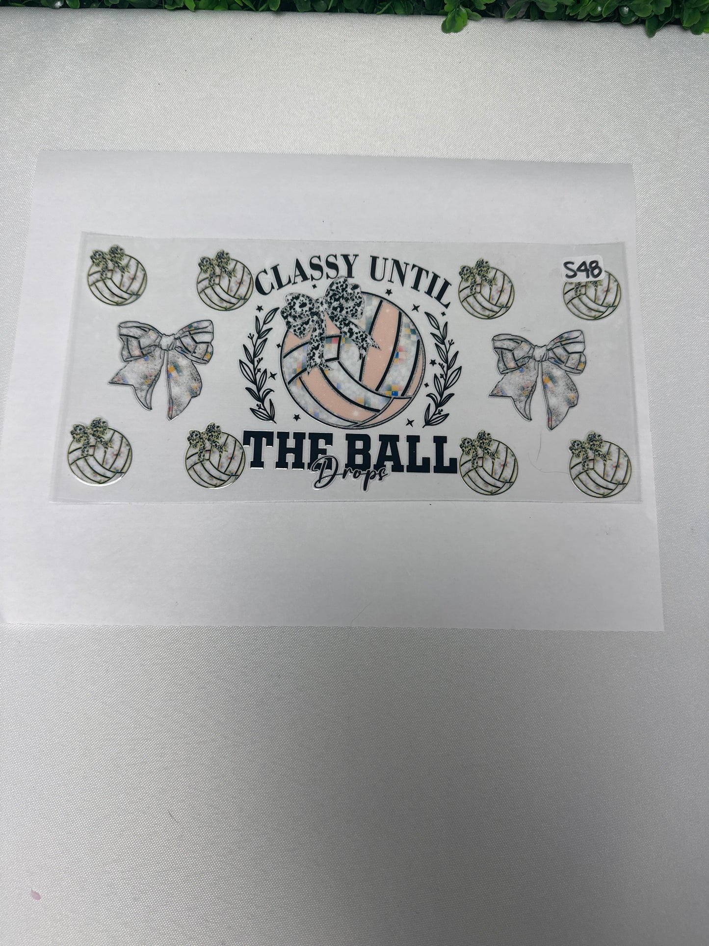 S48 Volleyball and bows sports UVDTF wrap