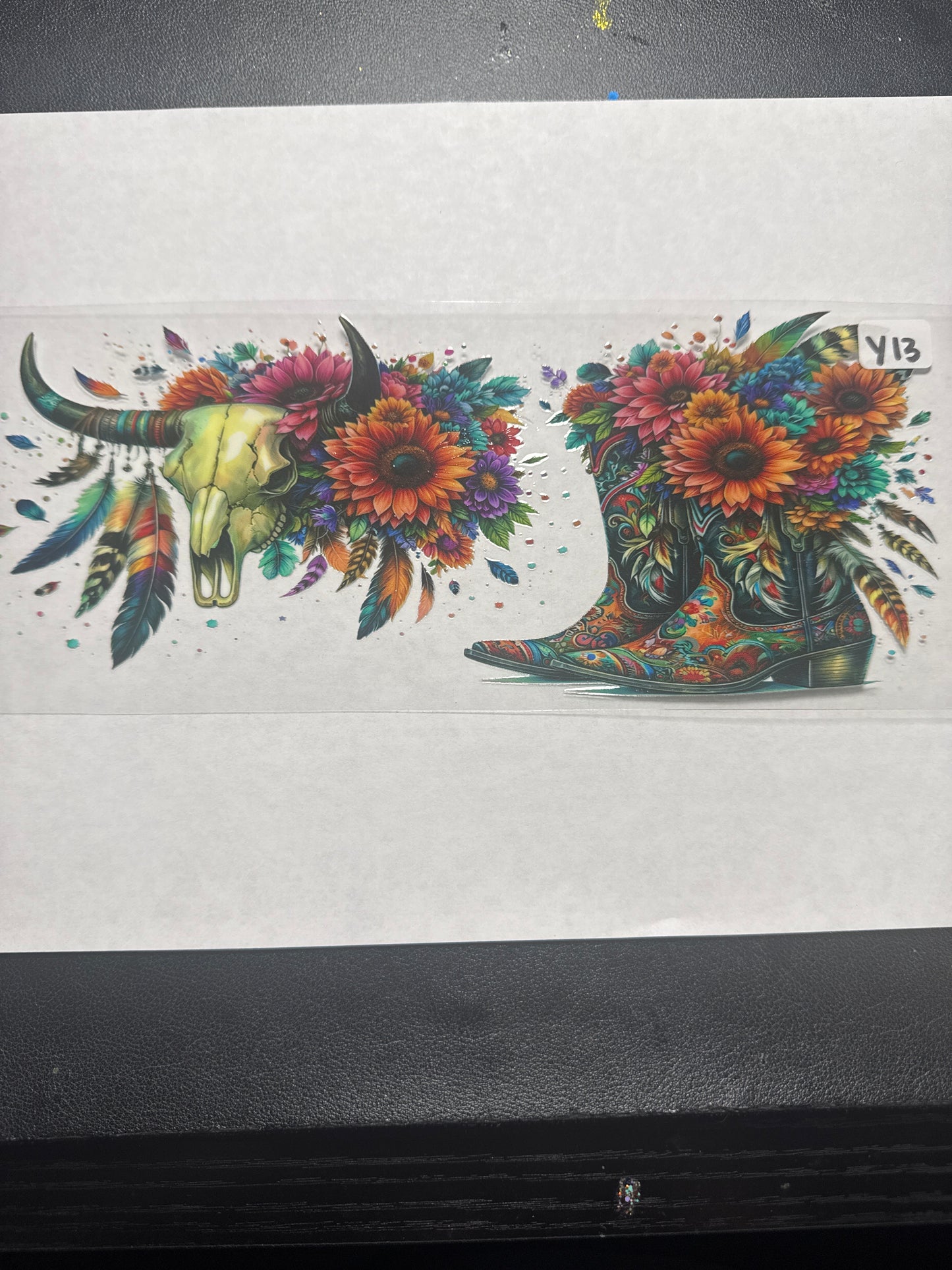 Y13 country stern style uvdtf wrap with boots and skulls