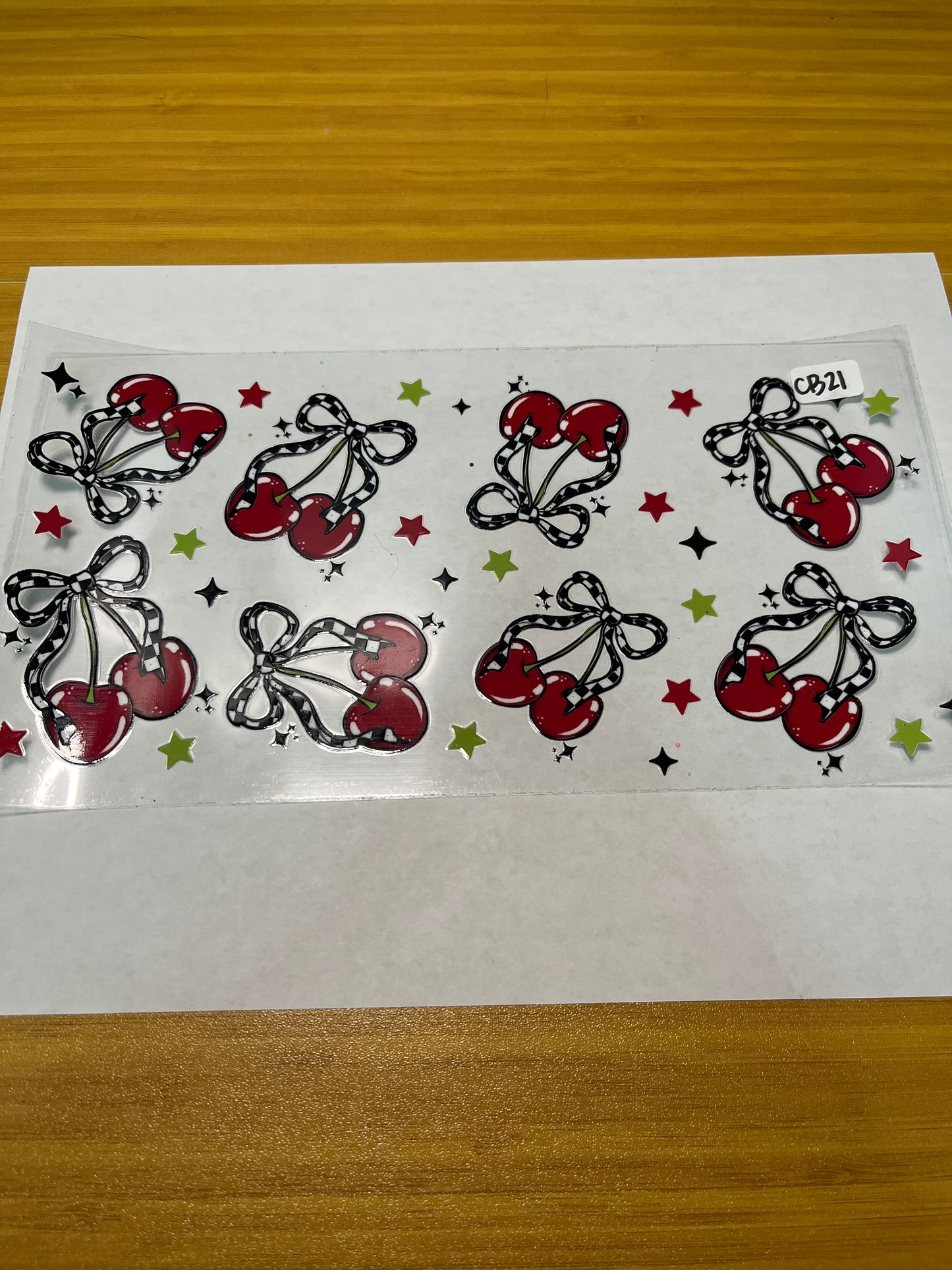 CB21 Food Cherry Ribbon UVDTF Wrap