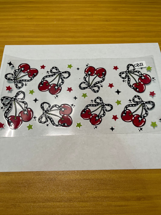CB21 Food Cherry Ribbon UVDTF Wrap