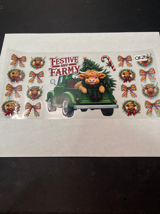 CR25 Christmas Cow UVDTF Wrap