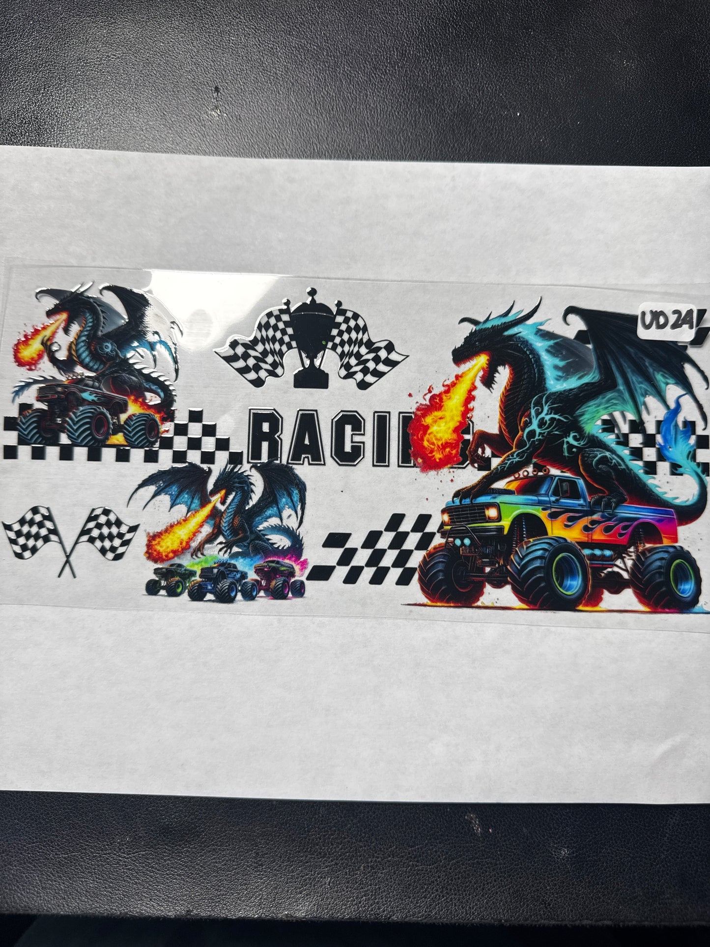 UD24 dragons and monster trucks uvdtf wrap