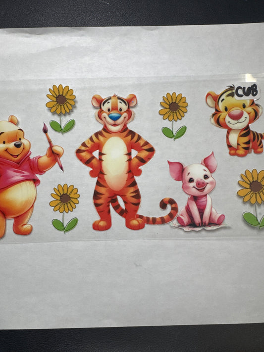 p26 yellow bear, orange tiger and pink pig