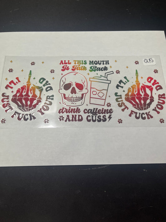 Q15 Skull Coffee UVDTF Wrap