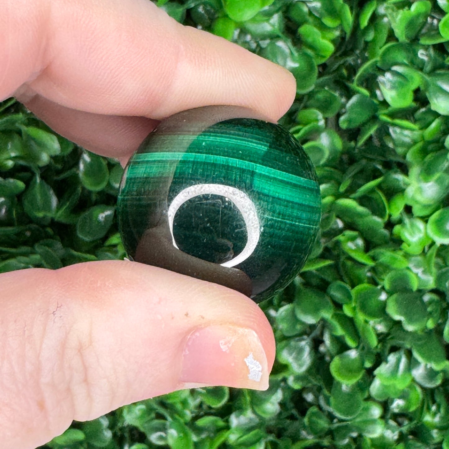 Chatoyant Malachite Sphere