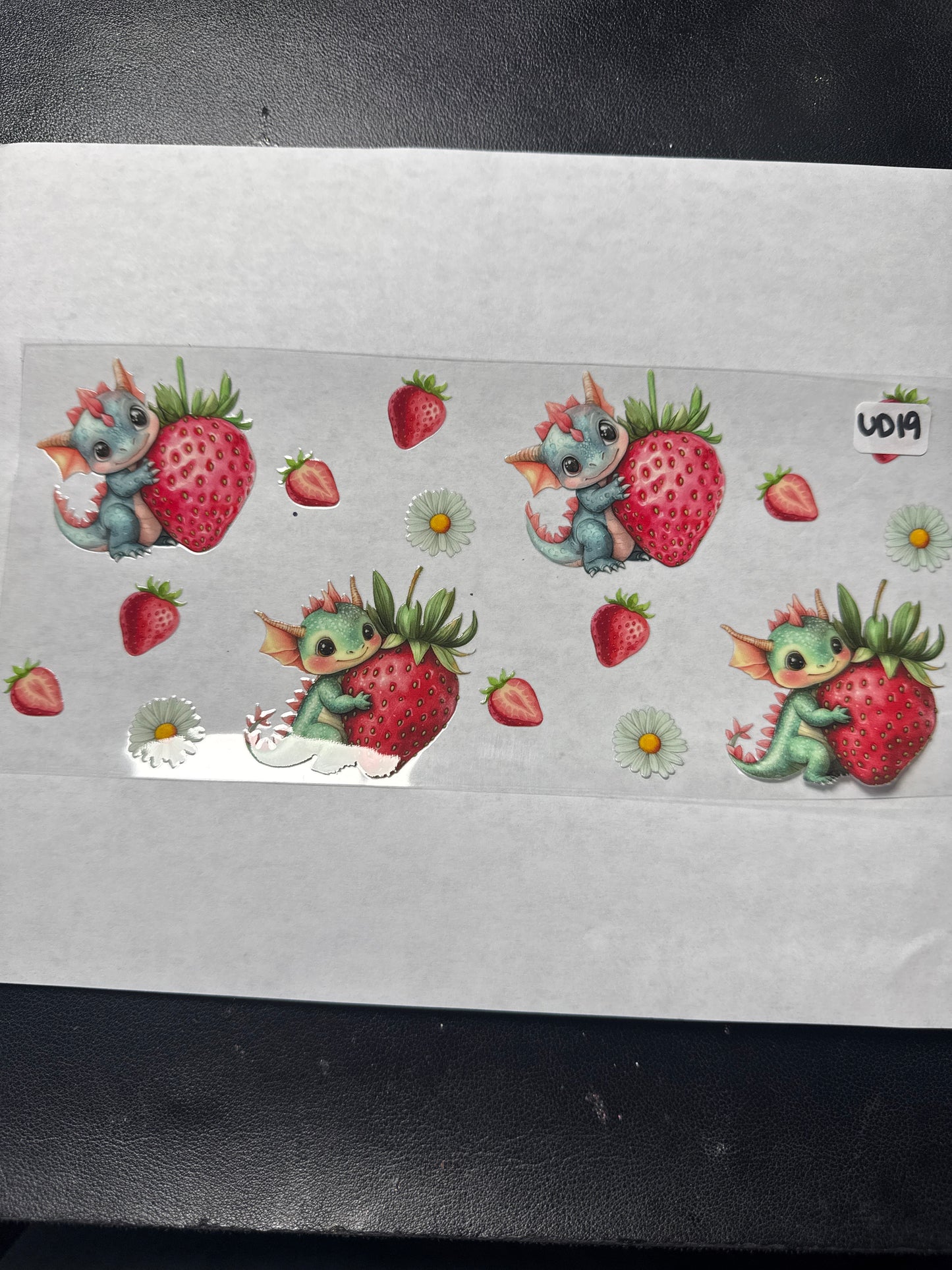 UD19 baby dragons with strawberries uvdtf wrap