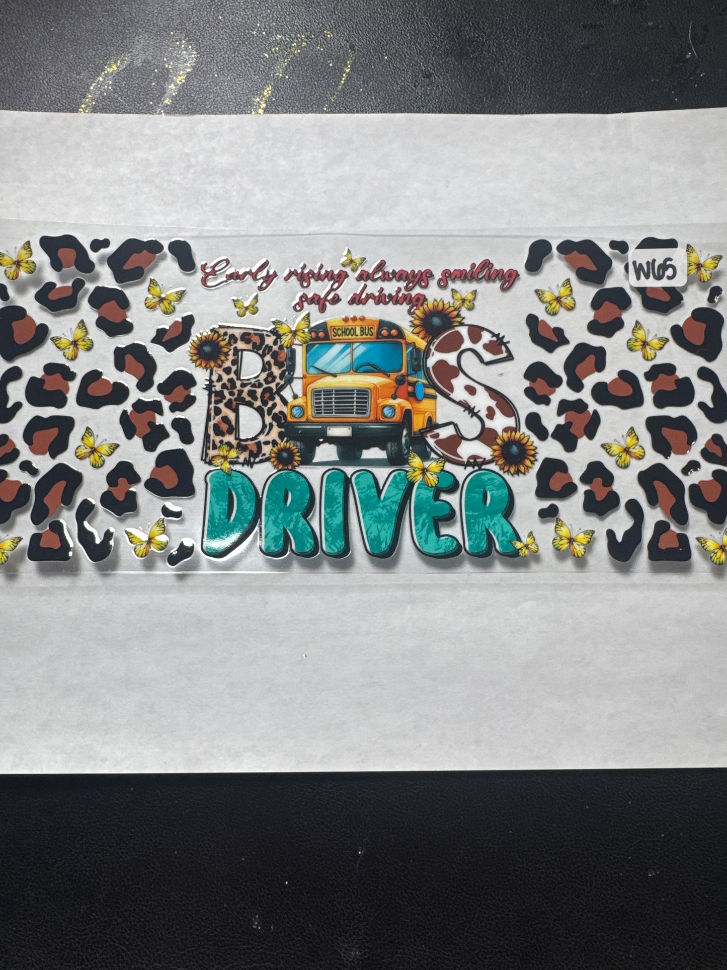 W 65 Bus driver uvdtf wrap