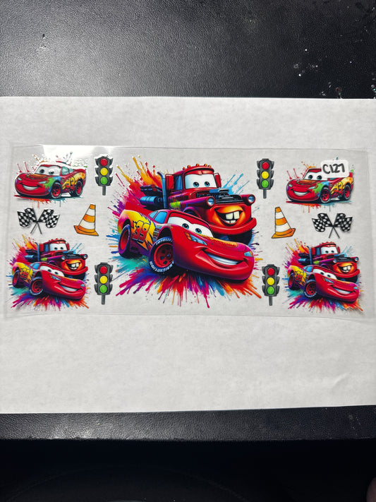 C127 Red car character uvdtf wrap