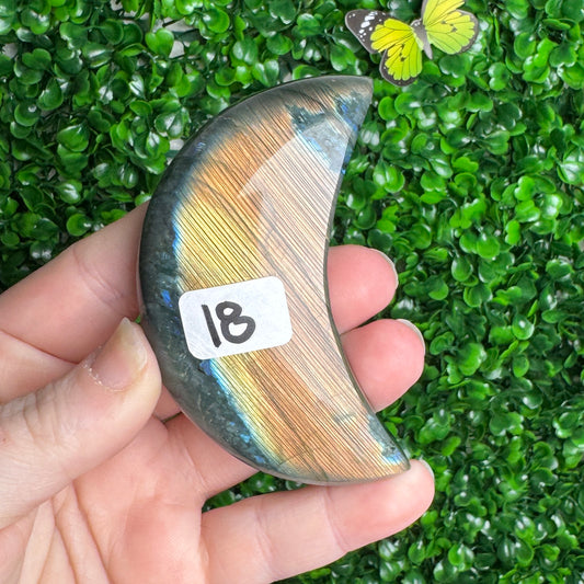 Labradorite Moon Carvings