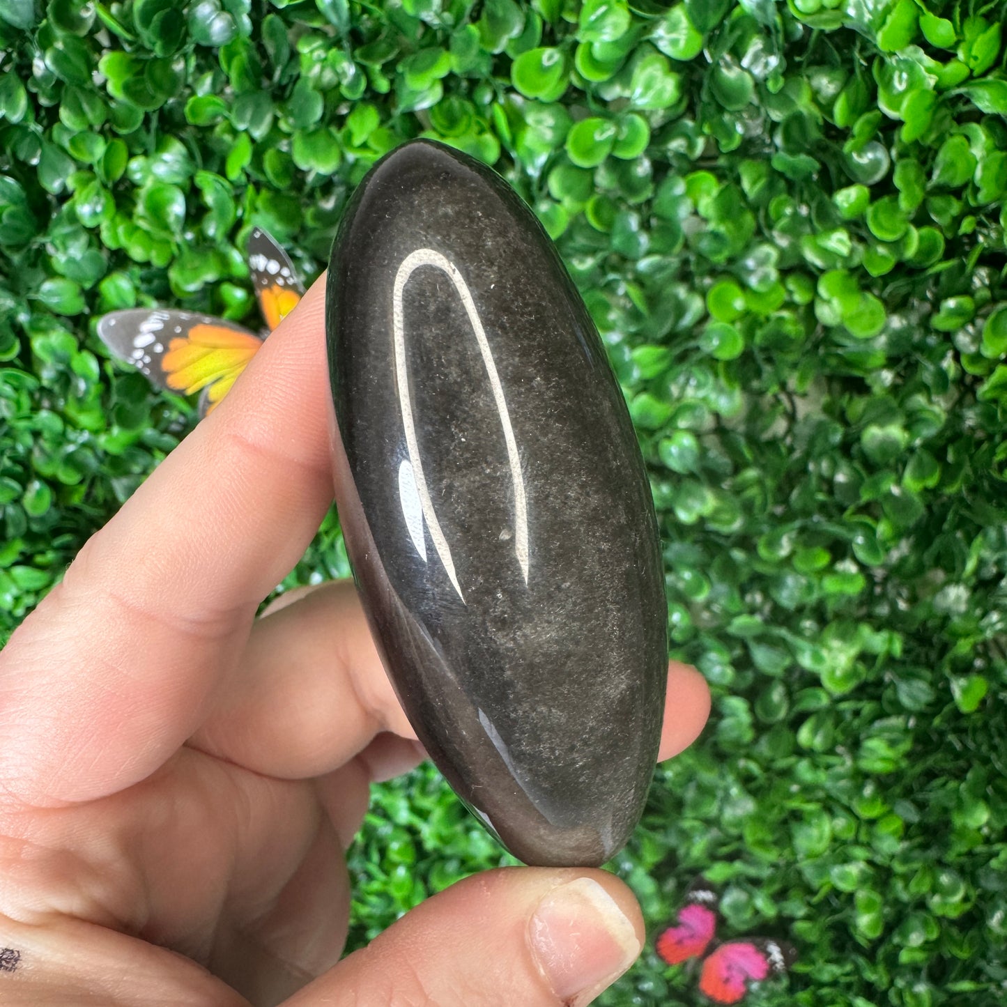 Silver Sheen Obsidian Shiva intuitive pick