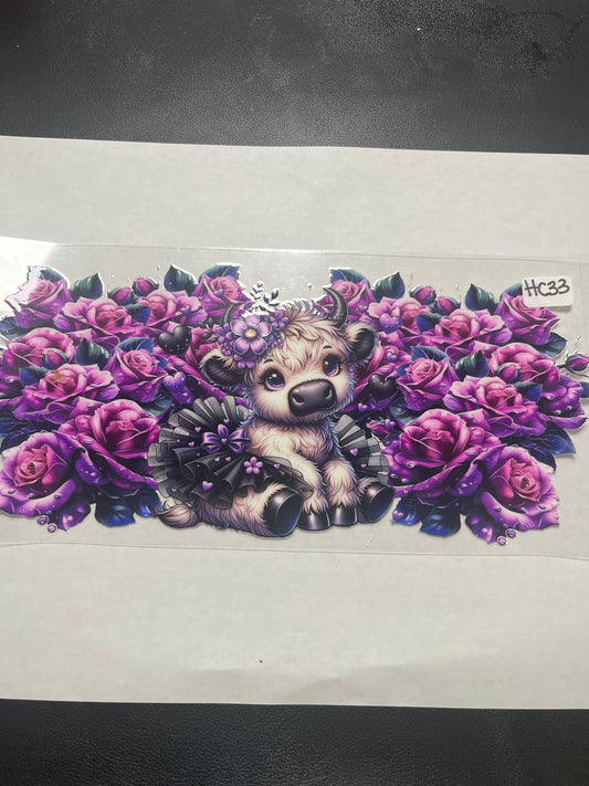 HC33 Highland Cow UVDTF Wrap